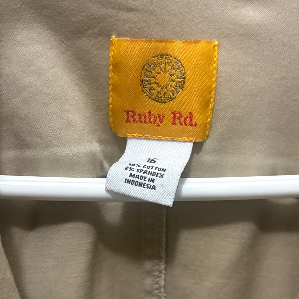 Ruby Rd. Tan Blazer with Ruffle Detail - Picture 2 of 13